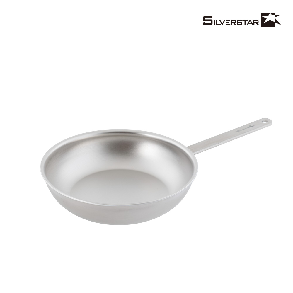 [실버스타] 316 통오중 인덕션 무연마제 스텐팬 후라이팬 22cm