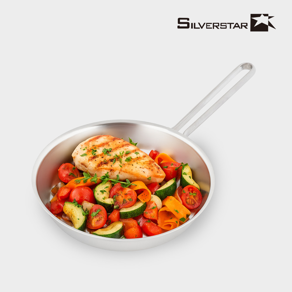 [실버스타] Aha(아하!) 304 통3중 인덕션IH 무연마제 스텐팬 후라이팬 24cm(핸들형)